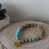 Turkoois &amp; Jaspis armband - 8mm