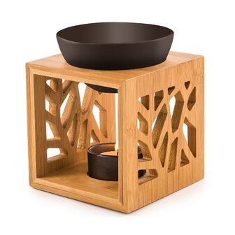 Aromabrander zwart - keramiek/bamboe