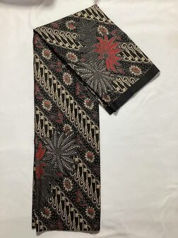 Thaise doek: motieven op een zwarte achtergrond