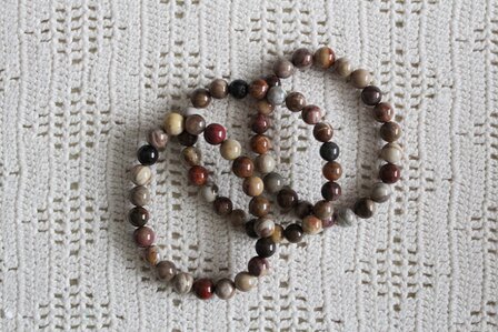 Armband versteend hout - 8mm