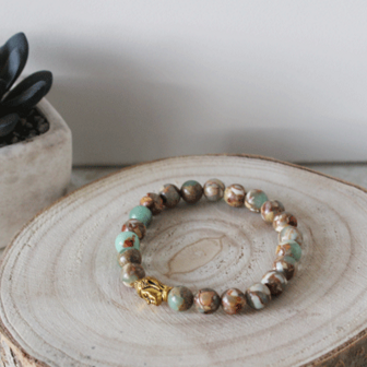 Serpentiniet armband - 8mm (New Jade)