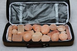 Set: verwarmingstas + 28 zoutstenen