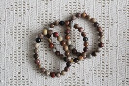 Armband versteend hout - 8mm